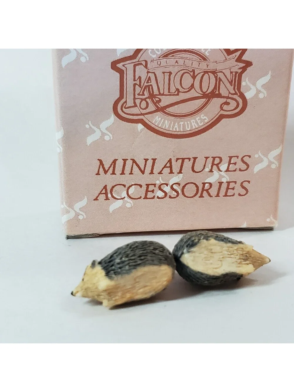 Vintage New Old Stock Falcon Miniatures Accessories Box of 2 Hedgehogs 1:12Scale